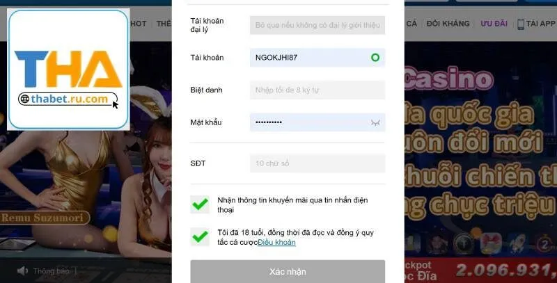 Thủ tục mở tài khoản nhà cái